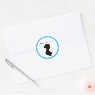 Victorian Regency Woman Silhouette Independent Art Classic Round Sticker