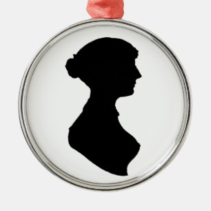 Victorian Regency Woman Silhouette Portrait Metal Tree Decoration