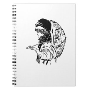 Victorian Regency Woman with Parasol Portrait Notebook