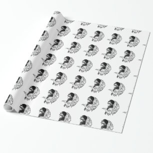 Victorian Regency Woman with Parasol Portrait Wrapping Paper