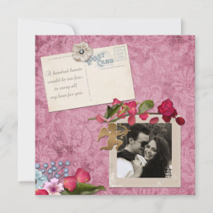 Victorian Romance Photo Anniversary Thank You Card