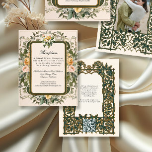 Victorian Romantic Roses French Elegant Reception Invitation