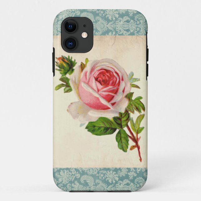 Victorian Rose and Damask Case-Mate iPhone Case (Back)