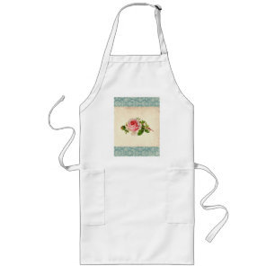 Victorian Rose and Damask Long Apron