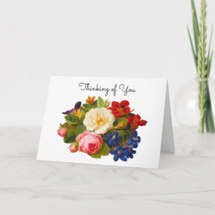 Victorian Rose Bouquet Thinking of You Thank You Card