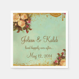 Victorian Rose Elegant Personalised Napkins