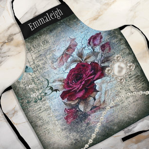 Victorian Rose Ephemera Apron
