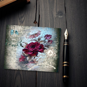 Victorian Rose Ephemera Cardstock Scrap