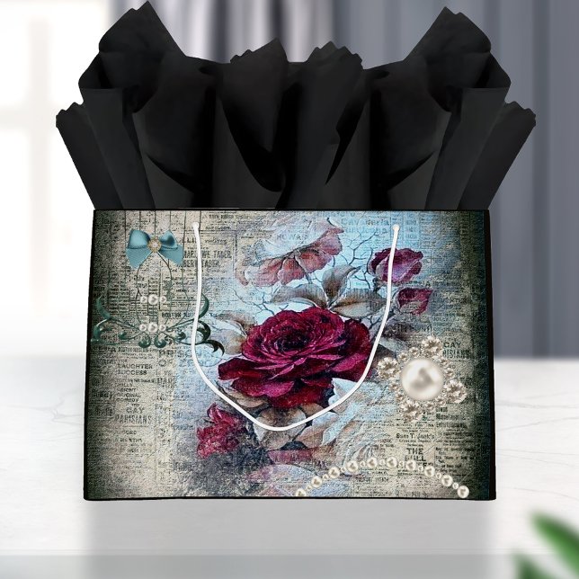 Victorian Rose Ephemera Large Gift Bag (Creator Uploaded)