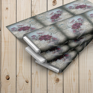 Victorian Rose Ephemera Mirror Pattern Fabric