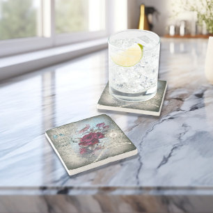 Victorian Rose Ephemera  Stone Coaster