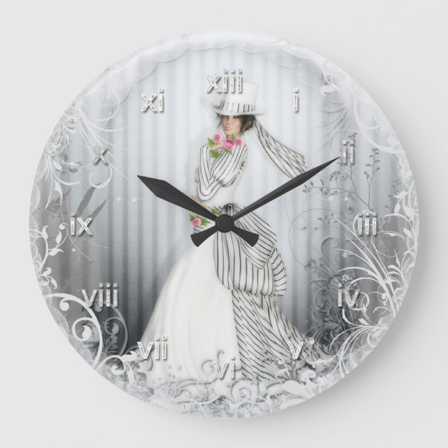 Victorian Rose Full Wall Clock (Front)