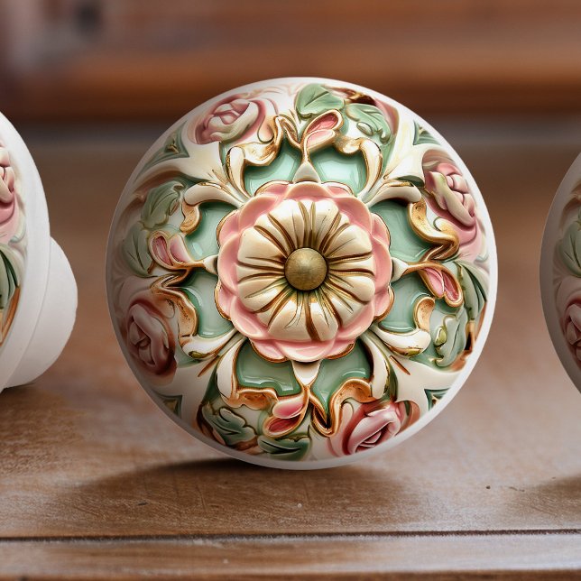 Victorian Rose Garden Ceramic Knob Pull (Creator Uploaded)