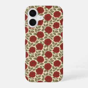 Victorian Rose Garden Vintage Red Rose Floral iPhone 16 Case