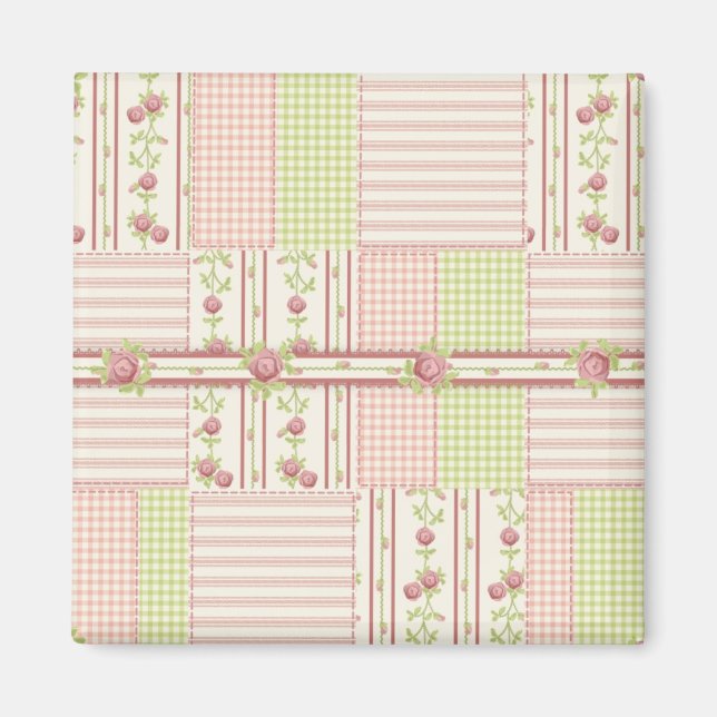 Victorian Rose Quilt Magnet (Front)