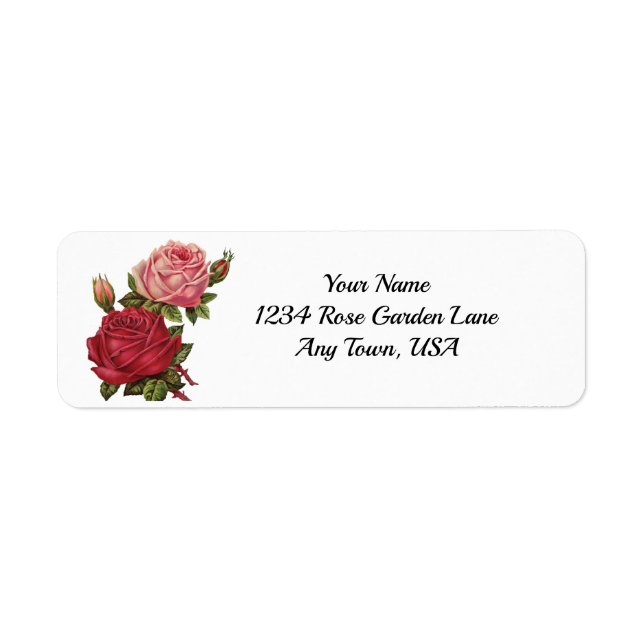 Victorian Rose Return Address Labels (Front)