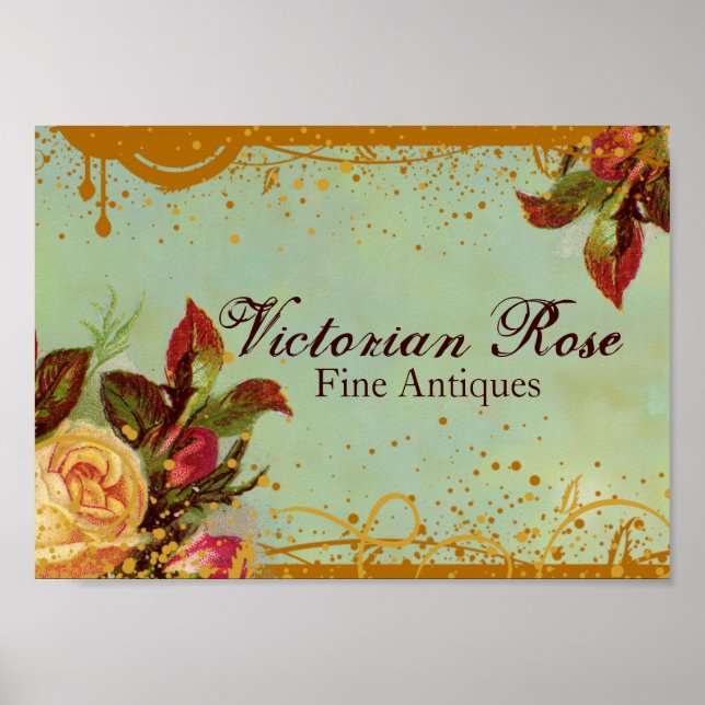 Victorian Rose Small Poster Sign Print (Front)