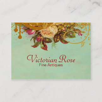 Victorian Rose Swirls & Splatter Business Cards