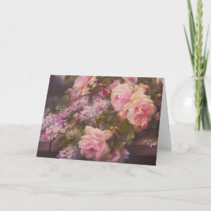 Victorian Roses and Lilacs Card