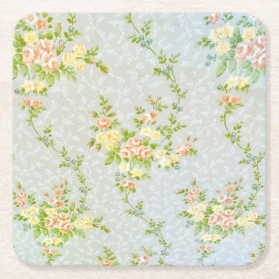 Victorian Roses and Vines Paper Coasters
