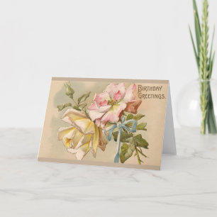 Victorian Roses Birthday Greeting Card