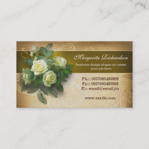 victorian roses brown business cards