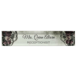 Victorian roses chabby chic name plate