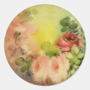 Victorian Roses Classic Round Sticker