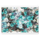 Victorian Roses Floral turquoise teal white black