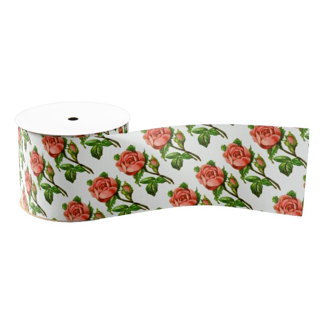 Victorian Roses Garden Party Theme Ribbon Grosgrain Ribbon (Spool)
