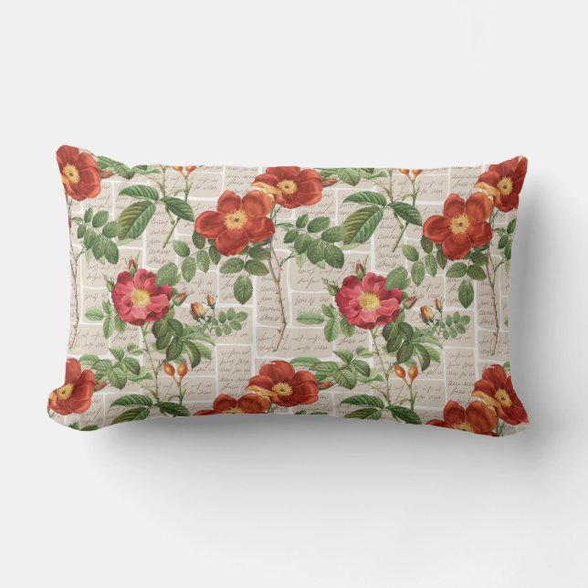 Victorian Roses Heritage Illustrations Collection Lumbar Cushion (Front)