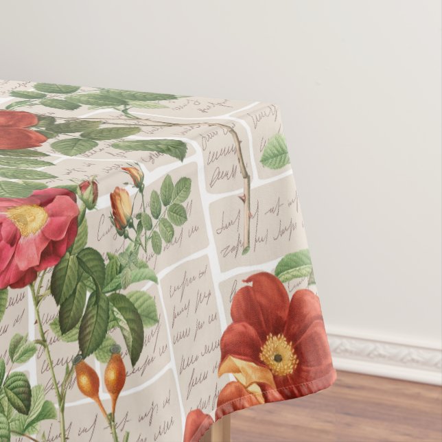 Victorian Roses Heritage Illustrations Collection Tablecloth (In Situ)
