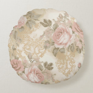 Victorian Roses Print Throw Pillow