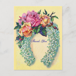 Victorian Roses Thank You Postcard
