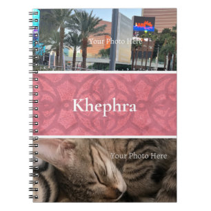 Victorian Rouge Pink Batik Photo Collage, Border Notebook