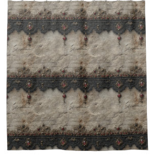 Victorian Ruby Lace Gothic Pattern (1) Shower Curtain