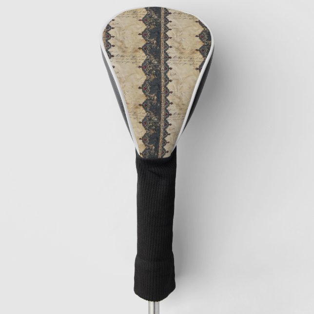 Victorian Ruby Lace Gothic Pattern (4) Golf Head Cover (Front)