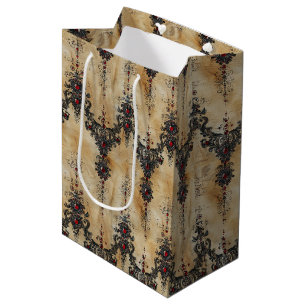 Victorian Ruby Lace Gothic Pattern (5) Medium Gift Bag