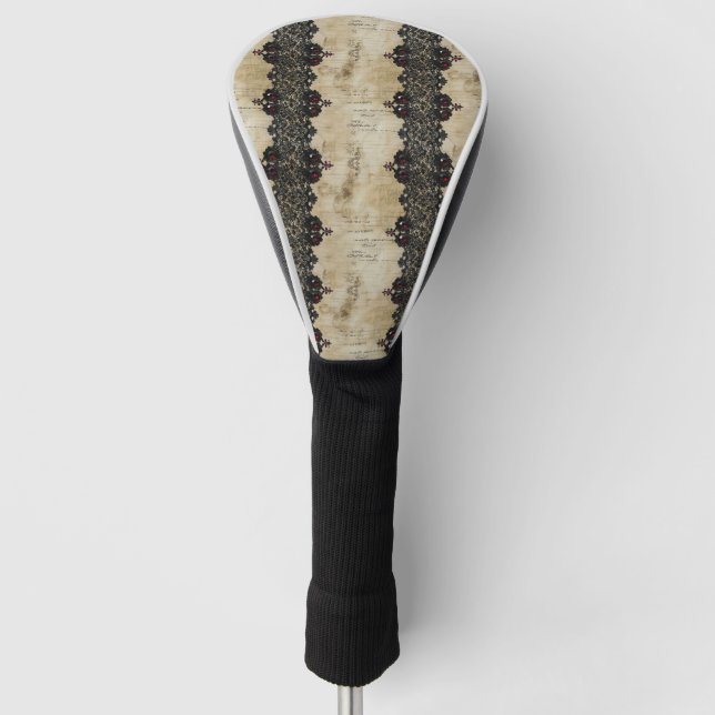Victorian Ruby Lace Gothic Pattern (6) Golf Head Cover (Front)