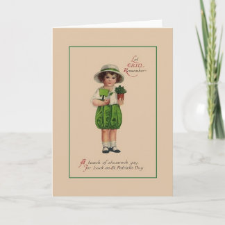 Victorian Saint Patrick's Day Luck Greeting Card