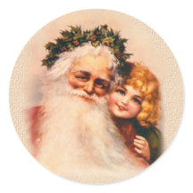 Victorian Santa and Girl