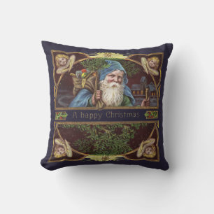 Victorian Santa Angels Christmas Antique Cushion