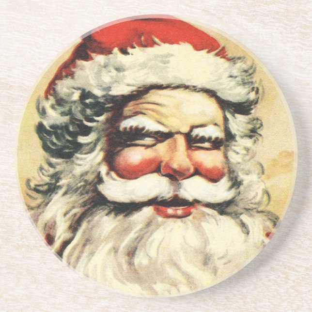 Victorian Santa Christmas Coaster (Front)