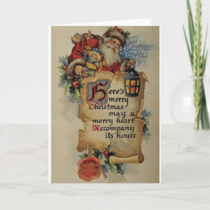 Victorian Santa Christmas Greeting Card