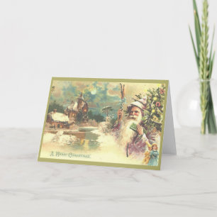 Victorian Santa Christmas Greeting Card
