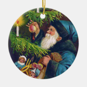 Victorian santa Christmas tree ornament