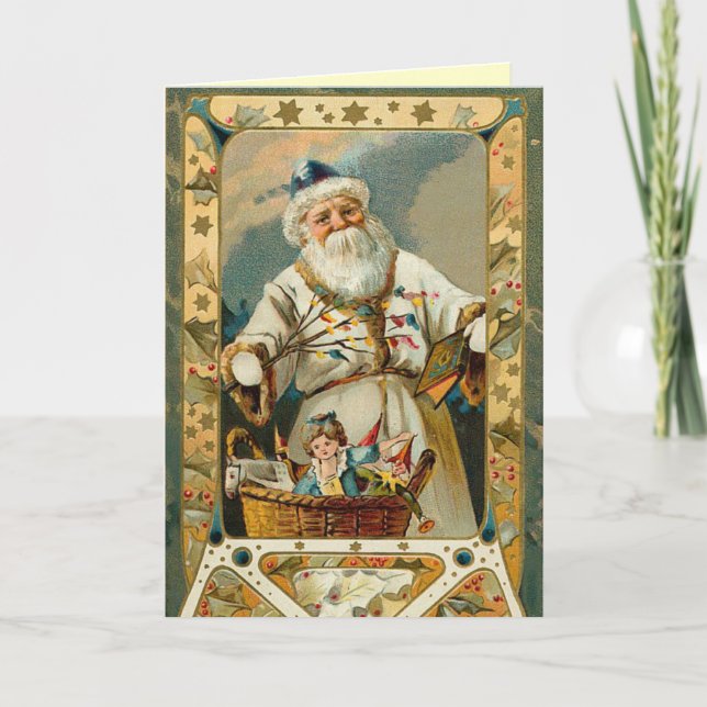 Victorian Santa Claus Christmas Card (Front)
