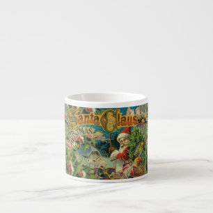 Victorian Santa Claus Christmas Collage Antique Espresso Cup