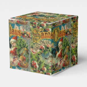 Victorian Santa Claus Christmas Collage Antique Favour Box