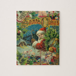 Victorian Santa Claus Christmas Collage Antique  Jigsaw Puzzle